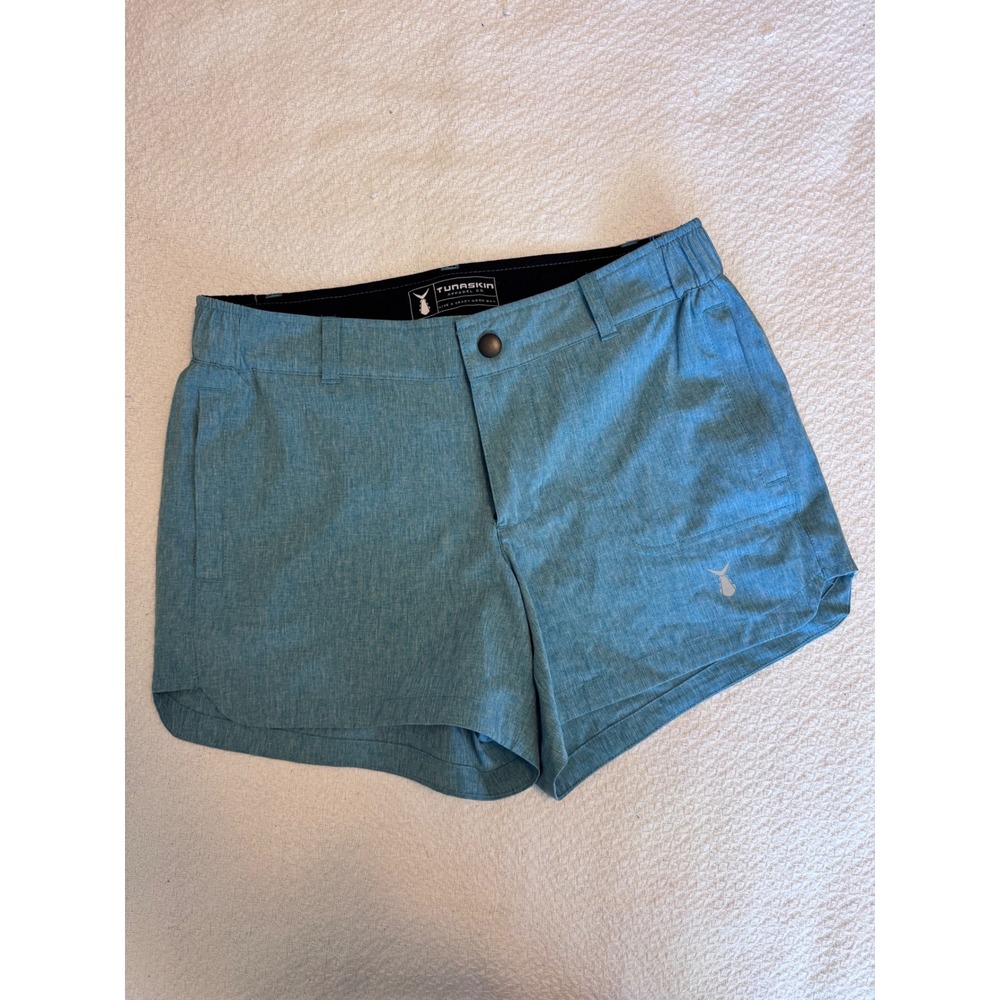 Tunaskin Apparel Co Womens Performance Shorts Teal Heathered TSX-WTRAV-01 Small